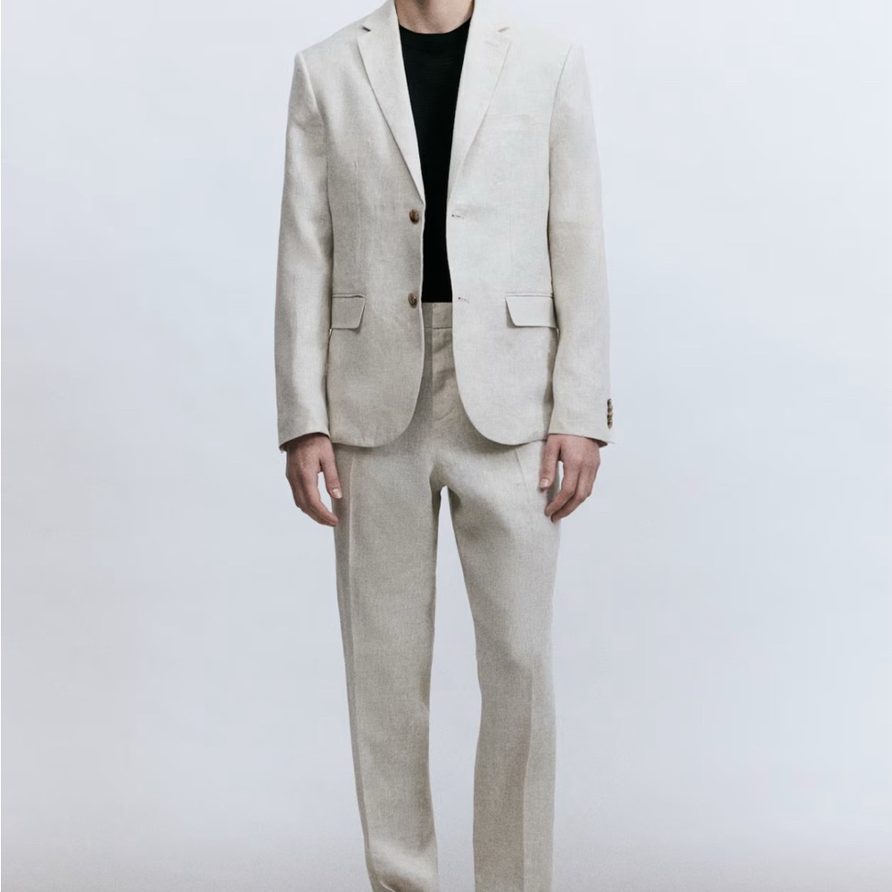 H&M Natural Linen Trousers slim fit men’s 38